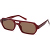image:imageSOJOS Trendy TR90 Polarized Aviator Sunglasses for Women MenRetro Rectangle Shades Sun Glasses SJ2683Red Frame Brown Lens
