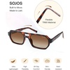 image:imageSOJOS Trendy TR90 Polarized Aviator Sunglasses for Women MenRetro Rectangle Shades Sun Glasses SJ2683Tortoise Frame Brown Grading Lens
