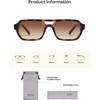 image:imageSOJOS Trendy TR90 Polarized Aviator Sunglasses for Women MenRetro Rectangle Shades Sun Glasses SJ2683Tortoise Frame Brown Grading Lens