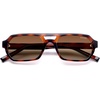 image:imageSOJOS Trendy TR90 Polarized Aviator Sunglasses for Women MenRetro Rectangle Shades Sun Glasses SJ2683Tortoise Frame Brown Grading Lens