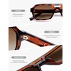 image:imageSOJOS Trendy TR90 Polarized Aviator Sunglasses for Women MenRetro Rectangle Shades Sun Glasses SJ2683Tortoise Frame Brown Grading Lens