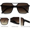 image:imageSOJOS Trendy Vintage Aviator Square Sunglasses For Womens Mens Retro 70s UV400 Women Sun Glasses SJ2327BlackBrown Grading