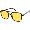 image:imageSOJOS Trendy Vintage Aviator Square Sunglasses For Womens Mens Retro 70s UV400 Women Sun Glasses SJ2327BlackYellow
