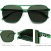 image:imageSOJOS Trendy Vintage Aviator Square Sunglasses For Womens Mens Retro 70s UV400 Women Sun Glasses SJ2327GreenGreen