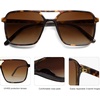 image:imageSOJOS Trendy Vintage Aviator Square Sunglasses For Womens Mens Retro 70s UV400 Women Sun Glasses SJ2327LeopardBrown Grading