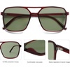 image:imageSOJOS Trendy Vintage Aviator Square Sunglasses For Womens Mens Retro 70s UV400 Women Sun Glasses SJ2327RedGreen