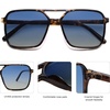 image:imageSOJOS Trendy Vintage Aviator Square Sunglasses For Womens Mens Retro 70s UV400 Women Sun Glasses SJ2327TortoiseBlue Grading