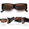 image:imageSOJOS Trendy Y2K Rectangle Polarized Sunglasses for Women Men Fashion Designer Rave Sunglasses SJ2228BlackBrown