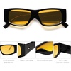 image:imageSOJOS Trendy Y2K Rectangle Polarized Sunglasses for Women Men Fashion Designer Rave Sunglasses SJ2228BlackYellow