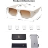 image:imageSOJOS Trendy Y2K Rectangle Polarized Sunglasses for Women Men Fashion Designer Rave Sunglasses SJ2228Cream WhiteBrown