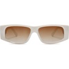 image:imageSOJOS Trendy Y2K Rectangle Polarized Sunglasses for Women Men Fashion Designer Rave Sunglasses SJ2228Cream WhiteBrown