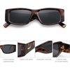 image:imageSOJOS Trendy Y2K Rectangle Polarized Sunglasses for Women Men Fashion Designer Rave Sunglasses SJ2228Dark TortoiseGrey