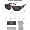 image:imageSOJOS Trendy Y2K Rectangle Polarized Sunglasses for Women Men Fashion Designer Rave Sunglasses SJ2228Dark TortoiseGrey