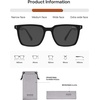 image:imageSOJOS Unisex Rectangle Polarized Sunglasses TR90 Square Frame UV400 Protection Lightweight Flexible for Men and WomenBlackGrey