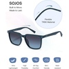 image:imageSOJOS Unisex Rectangle Polarized Sunglasses TR90 Square Frame UV400 Protection Lightweight Flexible for Men and WomenBlueBlue
