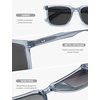 image:imageSOJOS Unisex Rectangle Polarized Sunglasses TR90 Square Frame UV400 Protection Lightweight Flexible for Men and WomenBlueGrey
