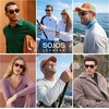 image:imageSOJOS Unisex Rectangle Polarized Sunglasses TR90 Square Frame UV400 Protection Lightweight Flexible for Men and WomenBlueGrey