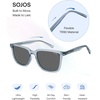image:imageSOJOS Unisex Rectangle Polarized Sunglasses TR90 Square Frame UV400 Protection Lightweight Flexible for Men and WomenBlueGrey