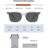 image:imageSOJOS Unisex Rectangle Polarized Sunglasses TR90 Square Frame UV400 Protection Lightweight Flexible for Men and WomenBlueGrey