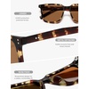 image:imageSOJOS Unisex Rectangle Polarized Sunglasses TR90 Square Frame UV400 Protection Lightweight Flexible for Men and WomenClear Tortoise BrownBrown