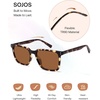 image:imageSOJOS Unisex Rectangle Polarized Sunglasses TR90 Square Frame UV400 Protection Lightweight Flexible for Men and WomenClear Tortoise BrownBrown