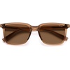 image:imageSOJOS Unisex Rectangle Polarized Sunglasses TR90 Square Frame UV400 Protection Lightweight Flexible for Men and WomenCrystal BrownBrown