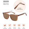 image:imageSOJOS Unisex Rectangle Polarized Sunglasses TR90 Square Frame UV400 Protection Lightweight Flexible for Men and WomenCrystal BrownBrown