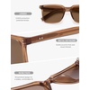 image:imageSOJOS Unisex Rectangle Polarized Sunglasses TR90 Square Frame UV400 Protection Lightweight Flexible for Men and WomenCrystal BrownBrown