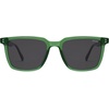 image:imageSOJOS Unisex Rectangle Polarized Sunglasses TR90 Square Frame UV400 Protection Lightweight Flexible for Men and WomenGreenGrey