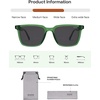 image:imageSOJOS Unisex Rectangle Polarized Sunglasses TR90 Square Frame UV400 Protection Lightweight Flexible for Men and WomenGreenGrey