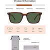 image:imageSOJOS Unisex Rectangle Polarized Sunglasses TR90 Square Frame UV400 Protection Lightweight Flexible for Men and WomenLight Brown StripesGreen