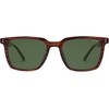image:imageSOJOS Unisex Rectangle Polarized Sunglasses TR90 Square Frame UV400 Protection Lightweight Flexible for Men and WomenLight Brown StripesGreen