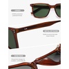 image:imageSOJOS Unisex Rectangle Polarized Sunglasses TR90 Square Frame UV400 Protection Lightweight Flexible for Men and WomenLight Brown StripesGreen