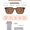 image:imageSOJOS Unisex Rectangle Polarized Sunglasses TR90 Square Frame UV400 Protection Lightweight Flexible for Men and WomenTortoise BrownBrown
