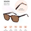 image:imageSOJOS Unisex Rectangle Polarized Sunglasses TR90 Square Frame UV400 Protection Lightweight Flexible for Men and WomenTortoise BrownBrown