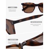 image:imageSOJOS Unisex Rectangle Polarized Sunglasses TR90 Square Frame UV400 Protection Lightweight Flexible for Men and WomenTortoise BrownBrown