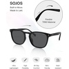 image:imageSOJOS Unisex Rounded Square Polarized Sunglasses TR90 Frame UV400 Protection Lightweight Retro for Women amp MenBlackGrey