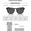 image:imageSOJOS Unisex Rounded Square Polarized Sunglasses TR90 Frame UV400 Protection Lightweight Retro for Women amp MenBlackGrey