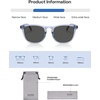 image:imageSOJOS Unisex Rounded Square Polarized Sunglasses TR90 Frame UV400 Protection Lightweight Retro for Women amp MenBlueGrey