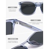 image:imageSOJOS Unisex Rounded Square Polarized Sunglasses TR90 Frame UV400 Protection Lightweight Retro for Women amp MenBlueGrey