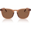 image:imageSOJOS Unisex Rounded Square Polarized Sunglasses TR90 Frame UV400 Protection Lightweight Retro for Women amp MenCrystal BrownBrown