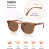 image:imageSOJOS Unisex Rounded Square Polarized Sunglasses TR90 Frame UV400 Protection Lightweight Retro for Women amp MenCrystal BrownBrown
