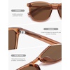 image:imageSOJOS Unisex Rounded Square Polarized Sunglasses TR90 Frame UV400 Protection Lightweight Retro for Women amp MenCrystal BrownBrown