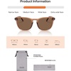 image:imageSOJOS Unisex Rounded Square Polarized Sunglasses TR90 Frame UV400 Protection Lightweight Retro for Women amp MenCrystal BrownBrown