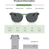 image:imageSOJOS Unisex Rounded Square Polarized Sunglasses TR90 Frame UV400 Protection Lightweight Retro for Women amp MenGreenGrey