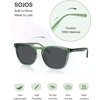image:imageSOJOS Unisex Rounded Square Polarized Sunglasses TR90 Frame UV400 Protection Lightweight Retro for Women amp MenGreenGrey