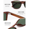 image:imageSOJOS Unisex Rounded Square Polarized Sunglasses TR90 Frame UV400 Protection Lightweight Retro for Women amp MenLight Brown StripesGreen