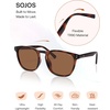 image:imageSOJOS Unisex Rounded Square Polarized Sunglasses TR90 Frame UV400 Protection Lightweight Retro for Women amp MenTortoise BrownBrown