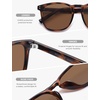 image:imageSOJOS Unisex Rounded Square Polarized Sunglasses TR90 Frame UV400 Protection Lightweight Retro for Women amp MenTortoise BrownBrown