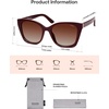 image:imageSOJOS Vintage Oversized Cateye Sunglasses Womens UV400 Large Designer Shades Lentes De Sol Para Mujer SJ2634RedRed Grading Lens